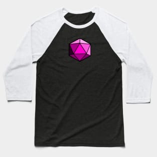 D20 Polyhedral Dice - Pink Baseball T-Shirt